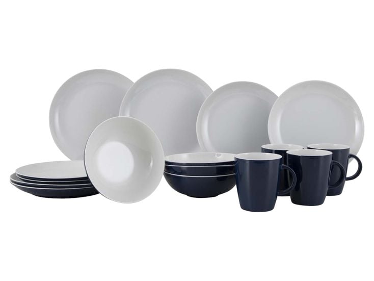 Gimex Solid Line 16-delig serviesset - Blue/White