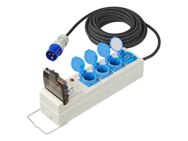 ProPlus 3x2,5mm² 4-voudige tent-/vouwwagen unit - 10 meter