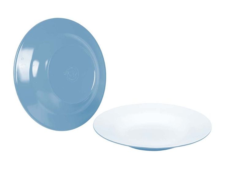 Bo-Camp Two-Tone set van 4 melamine diepe borden - Blue