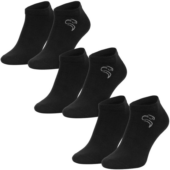 Black Snake 3-Pack Black Smooth Style Sneakersokken