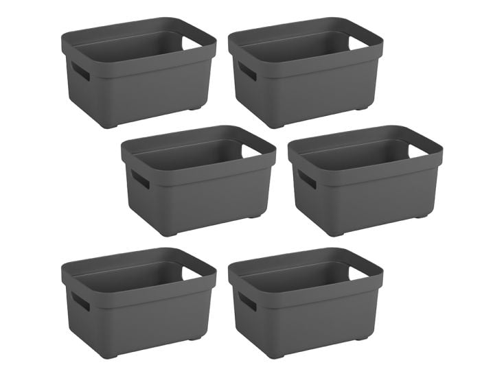 Sunware Sigma Home 2,5 liter set van 6 opbergboxen - Anthracite