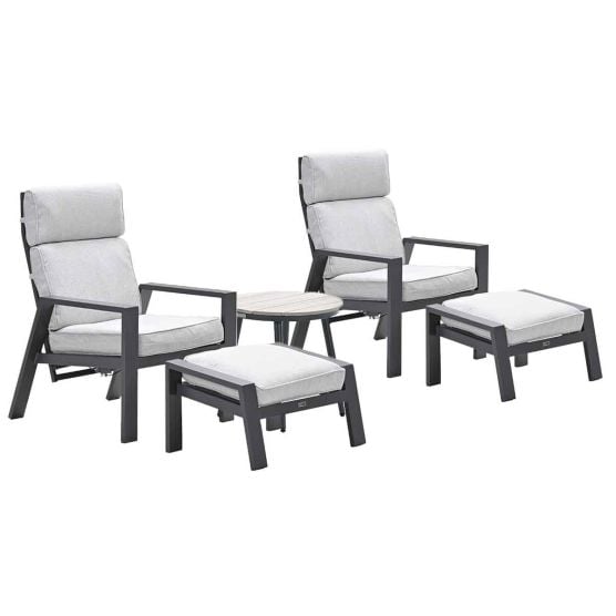 Garden Impressions Lora - Lucas licht grijs 3-delig loungestoelen