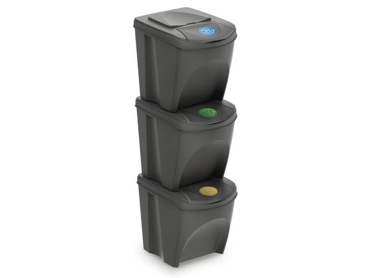 Keden set van 3 afvalscheidingsbakken - 25 liter