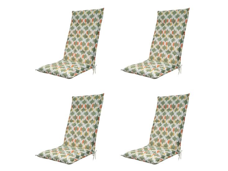 Madison Trivia green Tuinstoelkussen - Set van 4