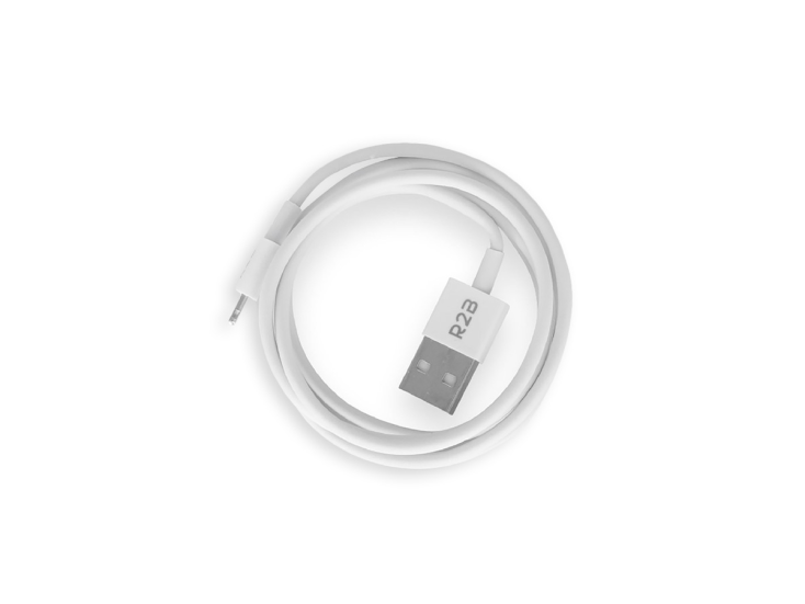 R2B 2 Meter Witte USB-A naar Lightning Kabel