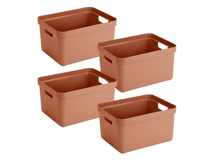 Sunware Sigma home 32 liter set van 4 opbergboxen - Terra