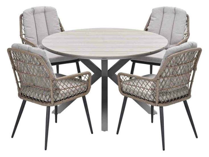 Garden Impressions Kalibo Tulli Ø122 cm 5-delige tuinset