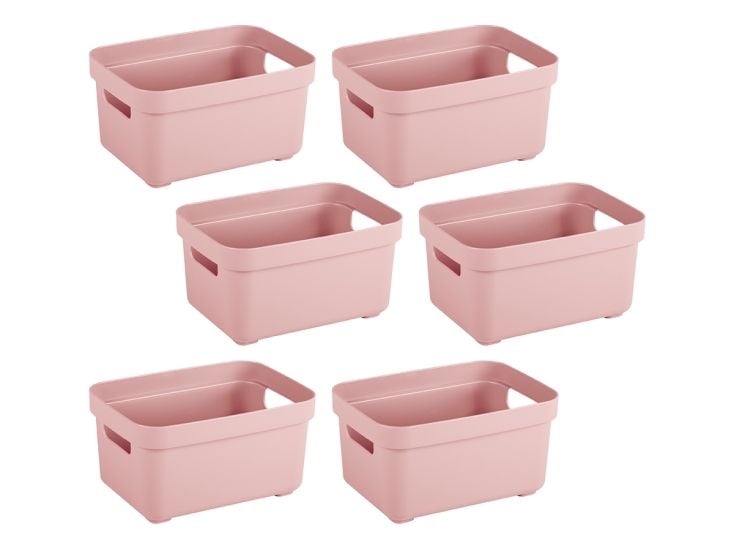 Sunware Sigma Home 2,5 liter set van 6 opbergboxen - Pink