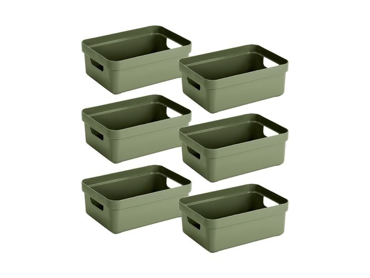 Sunware Sigma home 9 liter Green opbergbox - Set van 6
