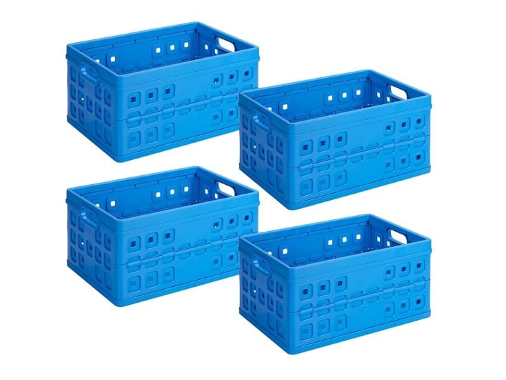 Sunware Square 46 liter set van 4 vouwkratten - Blue