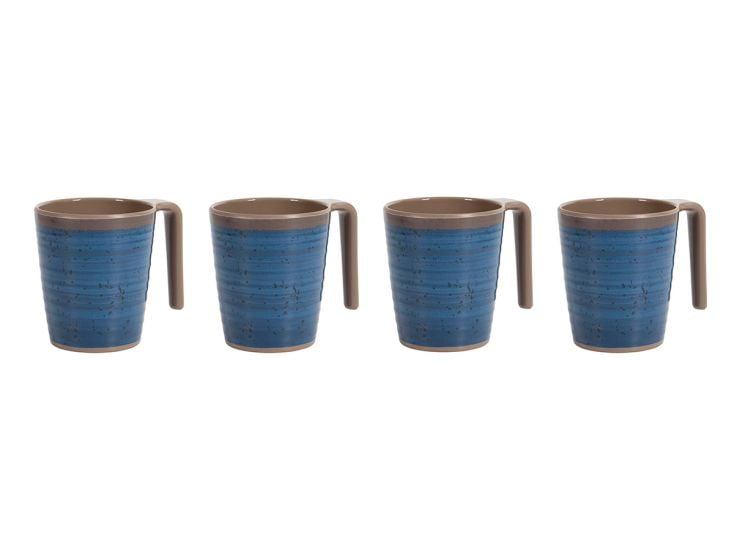Bo-Camp Halo L set van 4 melamine mokken - Blue