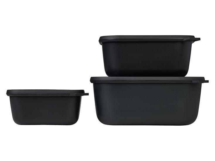 Mepal Cirqula 3-delig rechthoekige XL vershouddozen - Black
