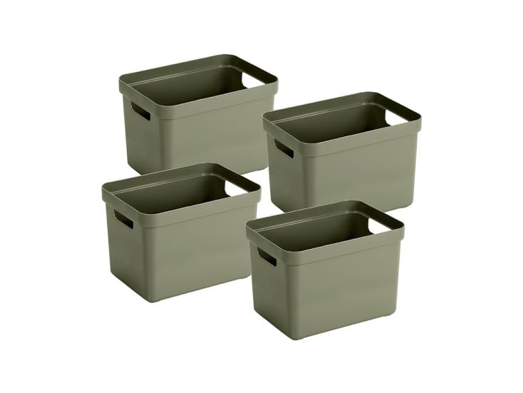 Sunware Sigma home 18 liter darkgreen opbergbox - set van 4
