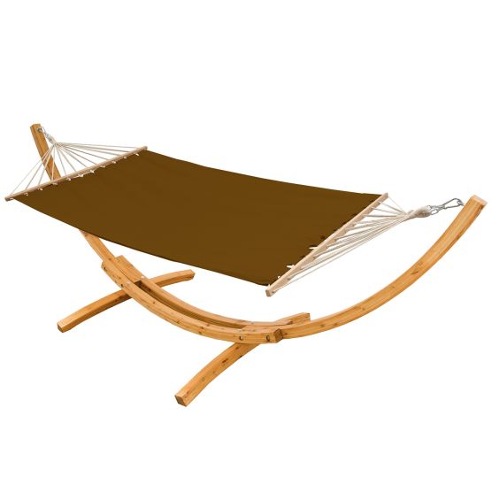 AMANKA 200 x 120 hangmat met houten frame - Brown