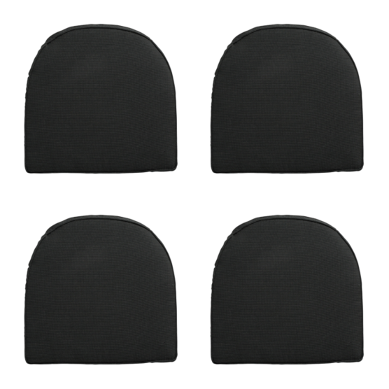 Madison Rib black Zitkussen York - Set van 4