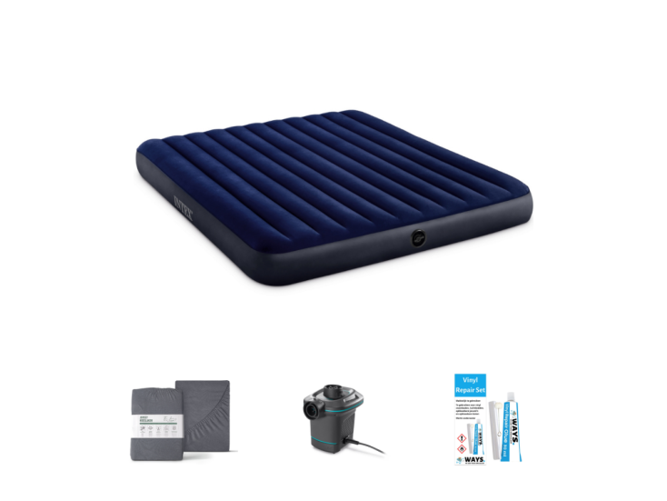 Intex Classic Downy 203 x 183 cm Luchtbedset - 4-delig