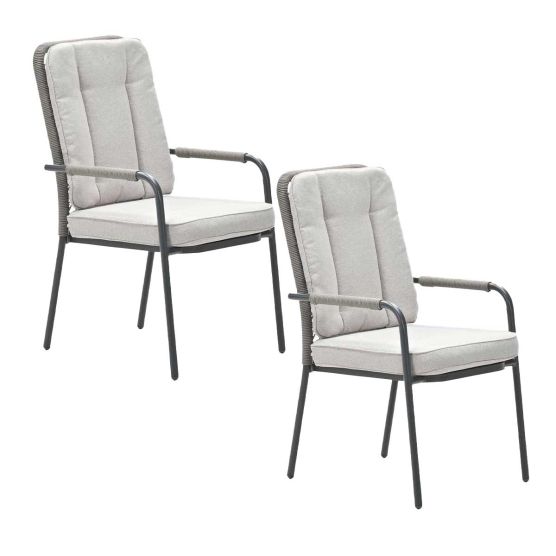 Garden Impressions Aleria taupe - 2 stuks tuinstoel