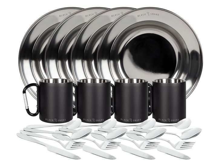 Black Snake 4-persoons camping set met thermobeker
