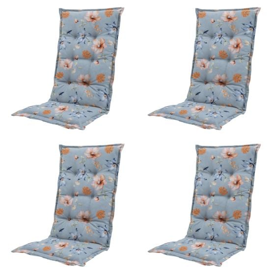 Madison Florina blue Tuinstoelkussen - Set van 4