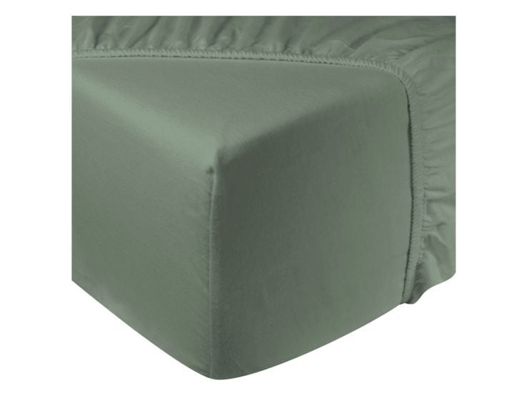 DoubleDry Flanel 90x200 cm hoeslaken - oud groen