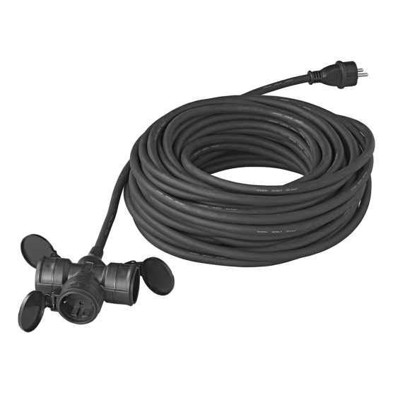 ProPlus Schuko 3-voudig stekkerdoos - 25 meter