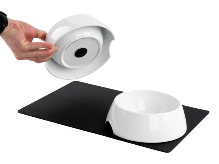 Silwy magnetische porseleinen voerbakjes met matje