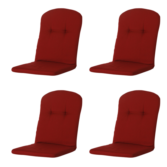 Madison Rib red Kuipstoelkussen - Set van 4