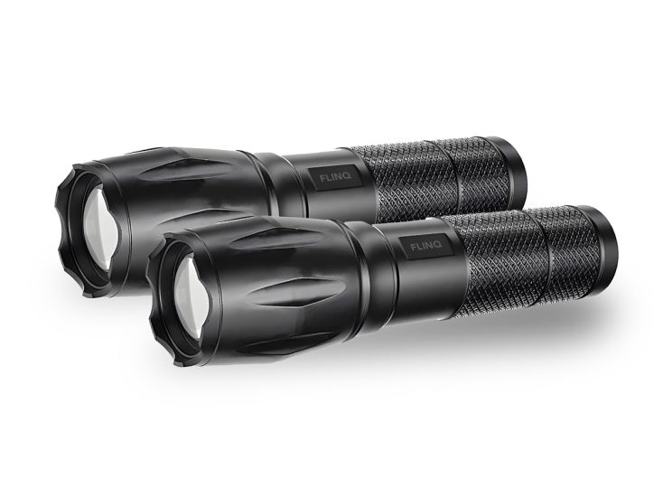 FlinQ set van 2 Militaire zaklampen met batterijen