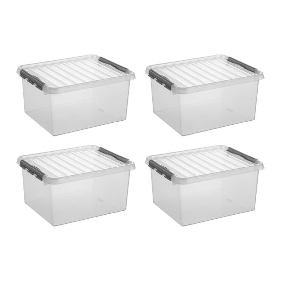 Sunware Q-line 32 liter set van 4 opbergboxen