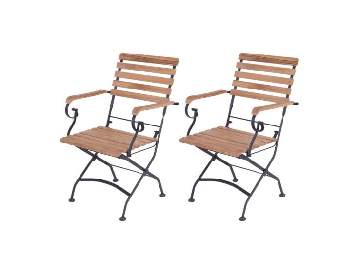MaximaVida Toscana inklapbare tuinstoel met armleuning - 2 stuks