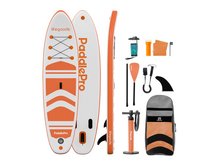 LifeGoods PaddlePro SUP Board - White/Orange