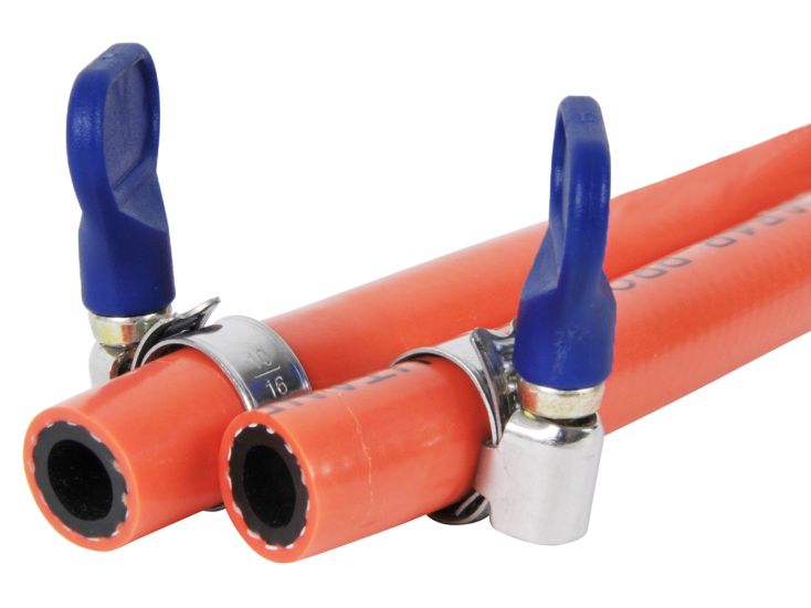 Badé gasslang met slangklemmen - 1 meter