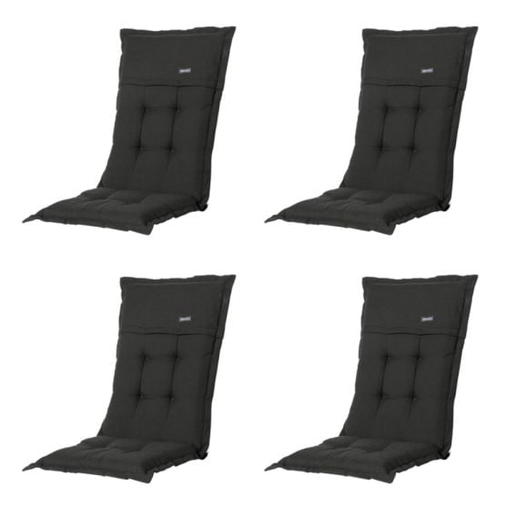 Madison Rib black Tuinstoelkussen - Set van 4