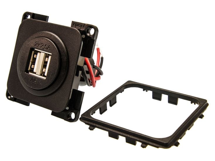 BBA dubbele zwarte USB contactdoos