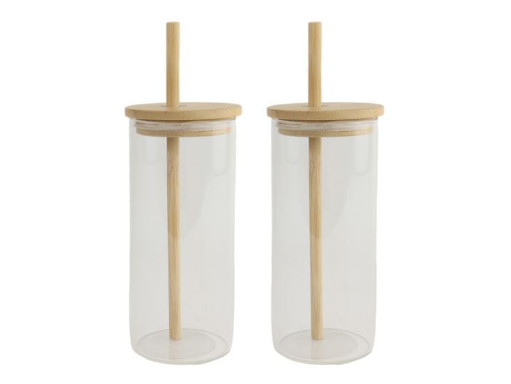 Orange85 drinkglazen met bamboo deksel