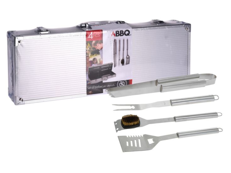 BBQ 4-delige gereedschapsset in koffer