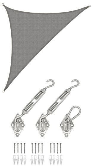 AMANKA 4,2 x 4,2 x 6 Luchtdoorlatend UV schaduwdoek - Grey