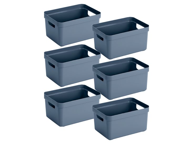 Sunware Sigma home 13 liter Darkblue opbergbox - set van 6
