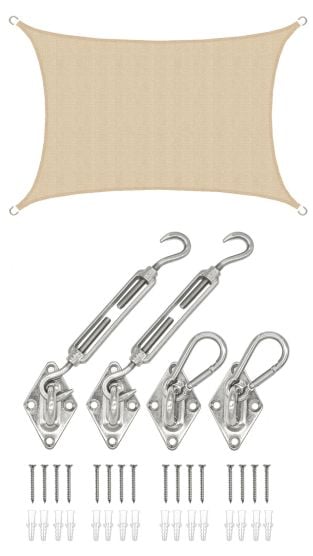 AMANKA 3 x 2 Luchtdoorlatend UV schaduwdoek - Beige