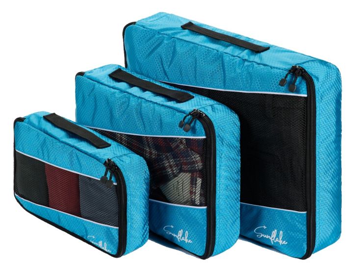 Sunflake set van 3 Packing Cubes - Blue