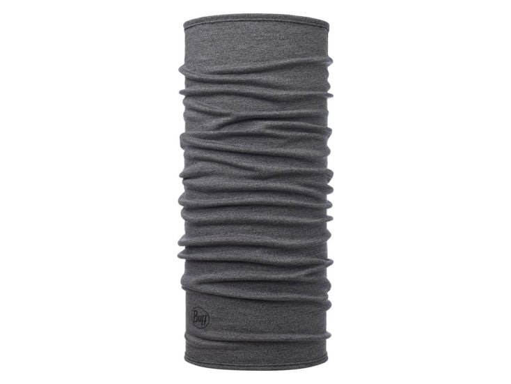 Buff Merino Midweight nekwarmer - Melange Light Grey