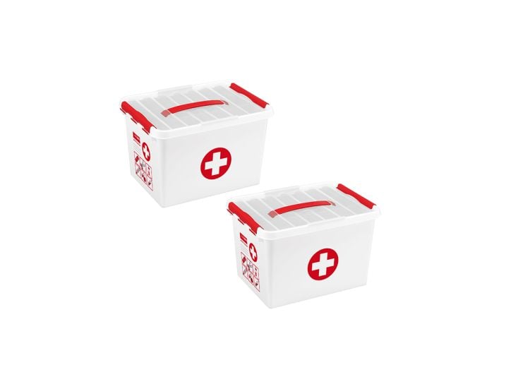 Sunware Q-line EHBO doos met inzet 22L rood - Set van 2