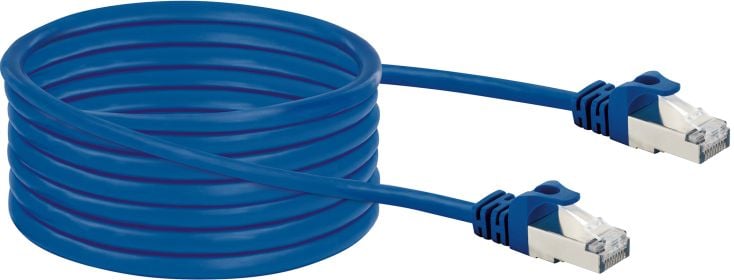 Schwaiger 5 meter blauwe CAT8 netwerkkabel