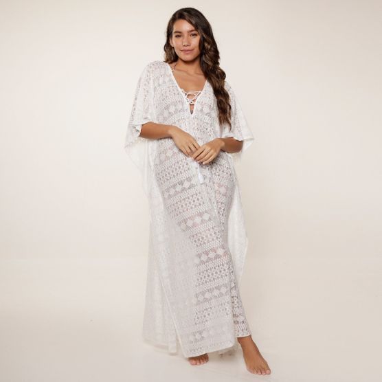 LingaDore 7720 Off White Lange kaftan