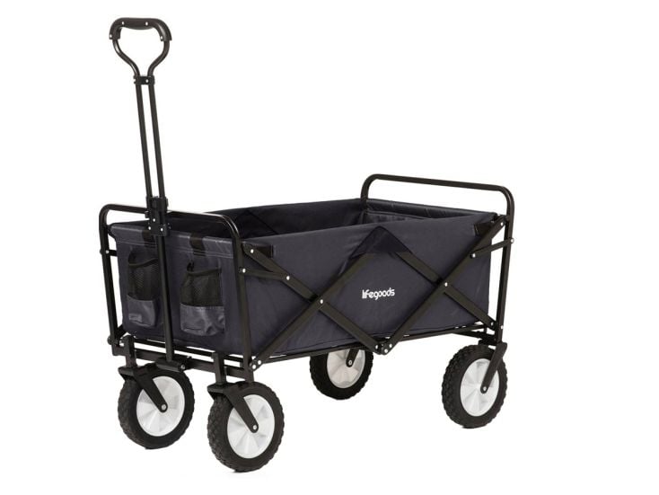 LifeGoods 70KG bolderkar 94L - Black