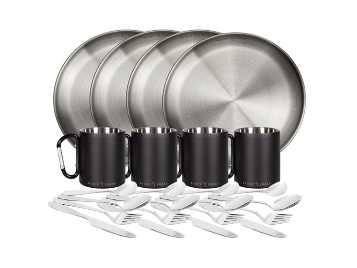 Black Snake 4-persoons stalen camping set