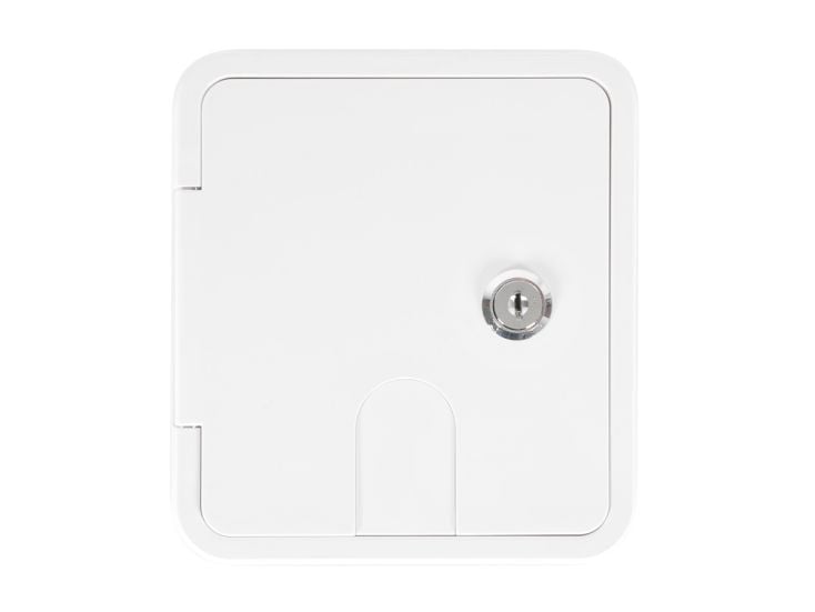 Carbest serviceluik met slot 107x122mm - white
