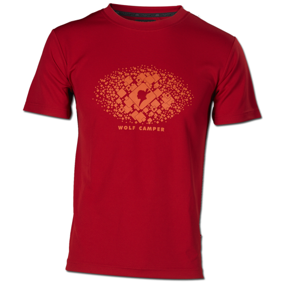 Wolf Camper Square Red heren T-shirt