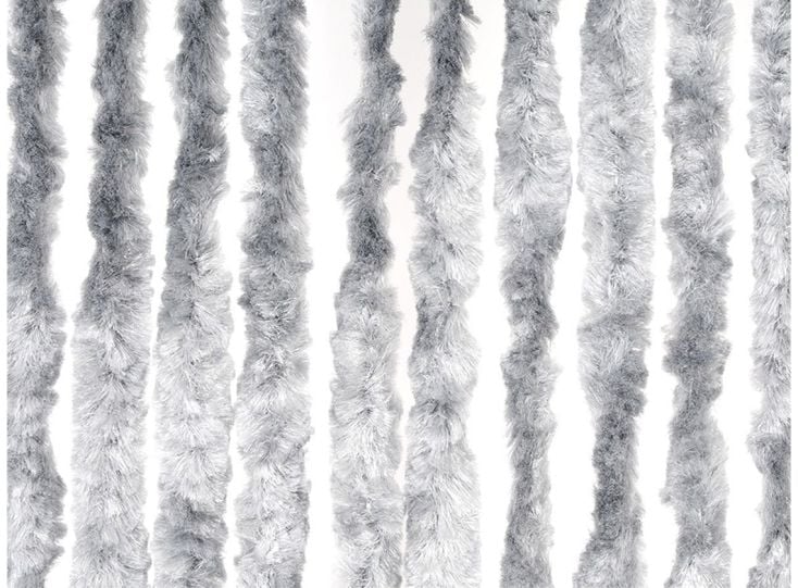 Chenille white/grey 200 x 100 cm gordijn