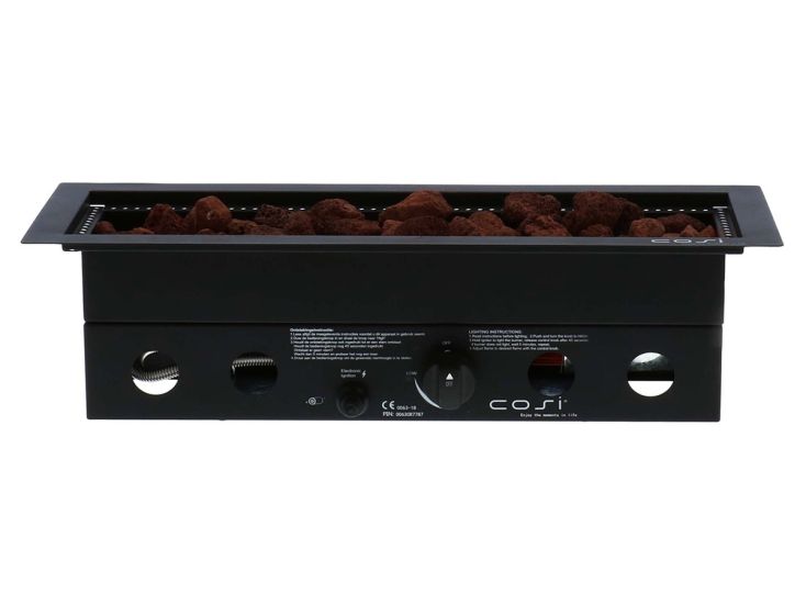Cosi Fire Cosiburner straight black inbouwbrander